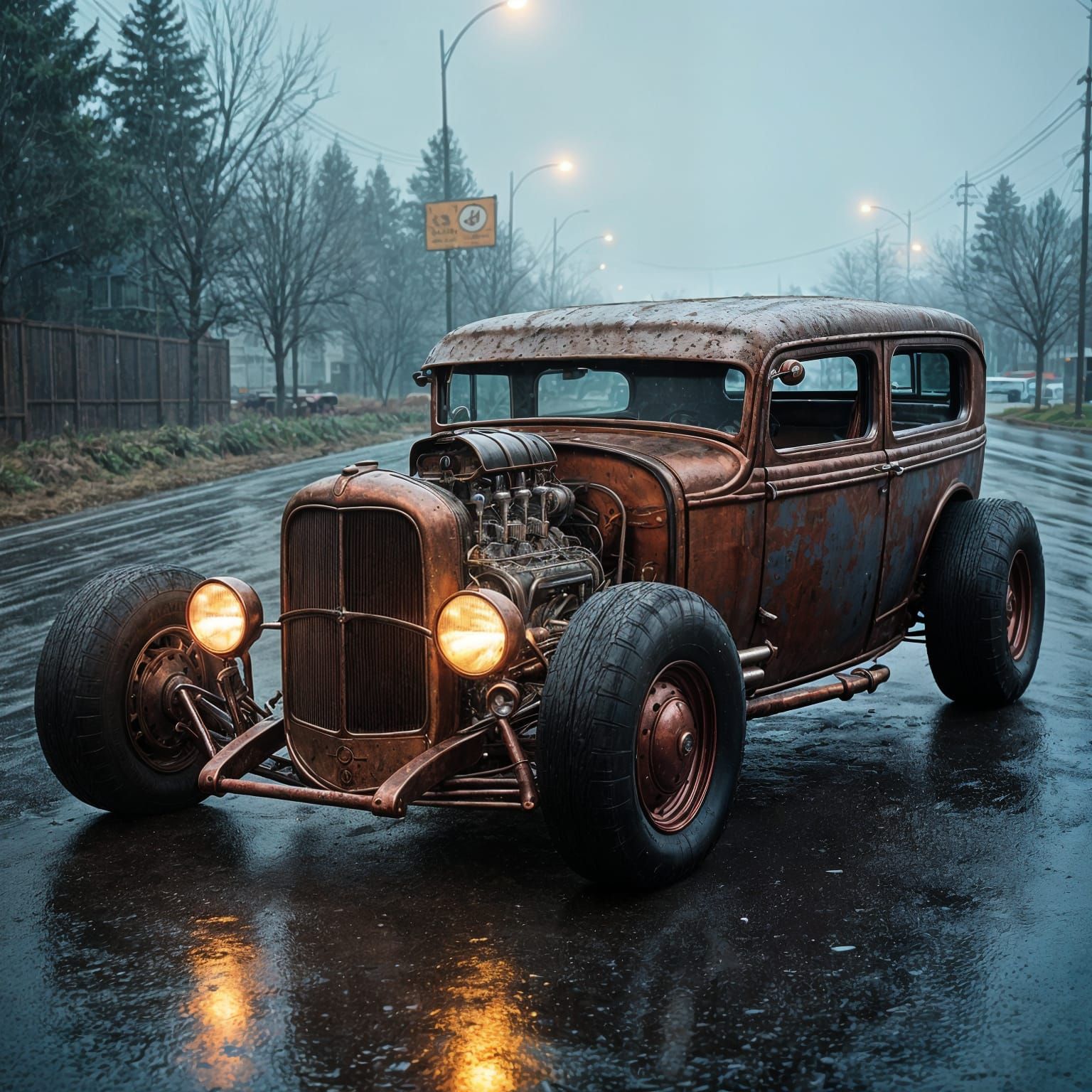 Stunning 1932 Ford Rat Rod Panel Wagon in Epic Cinematic Sty...