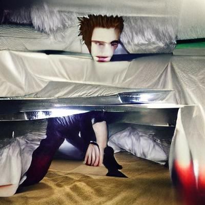 Eerie Figure Hiding Under a Bed