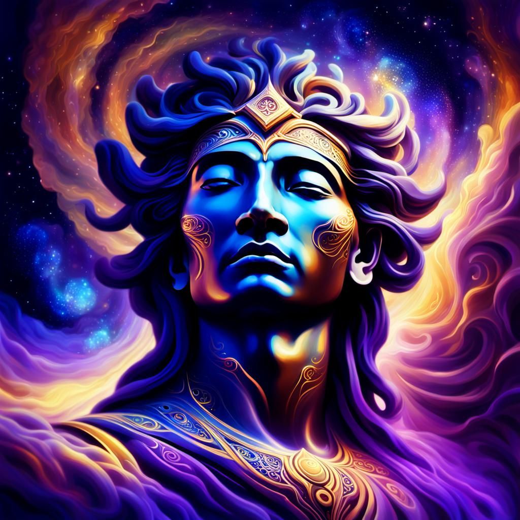 Astral Spirit Emerges from Cosmic Clouds