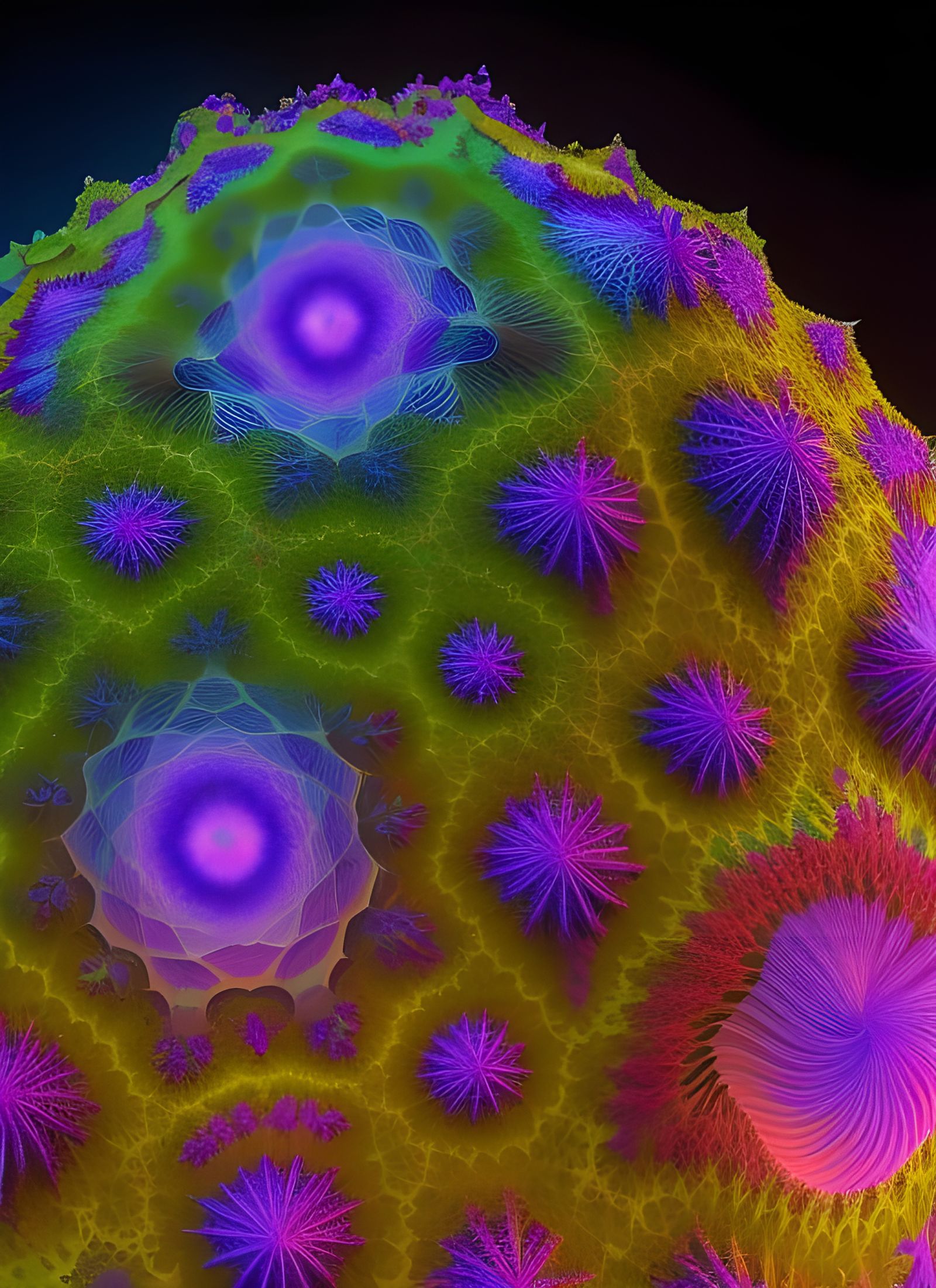 Iridescent Fractal 3D Sculpture in 8K