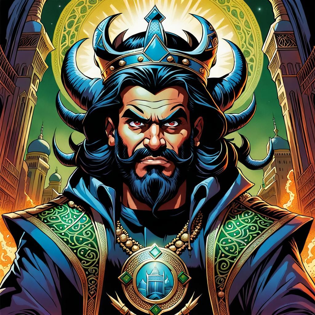 Gnomish Mohammed bin Salman as Evil Monster in Comic Art