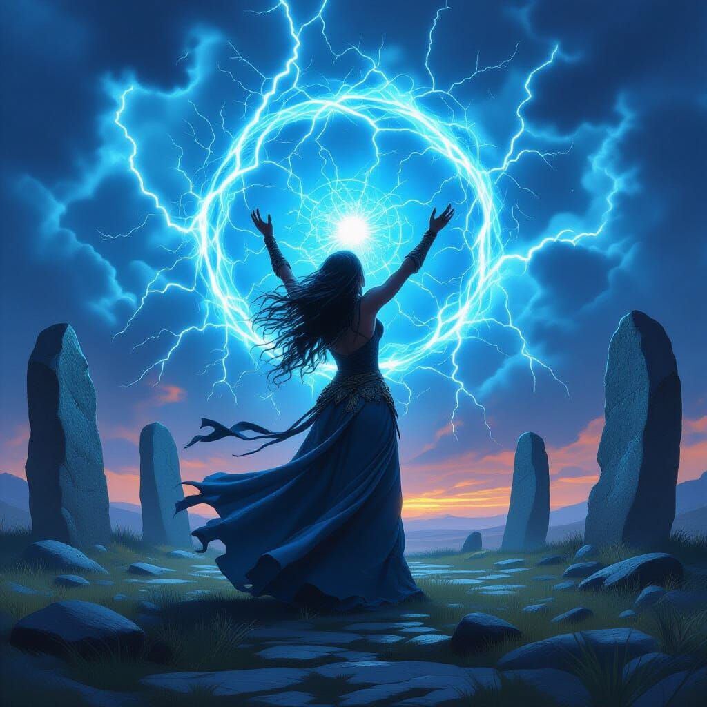 Druid Spellcasting at Glowing Runestone Circle