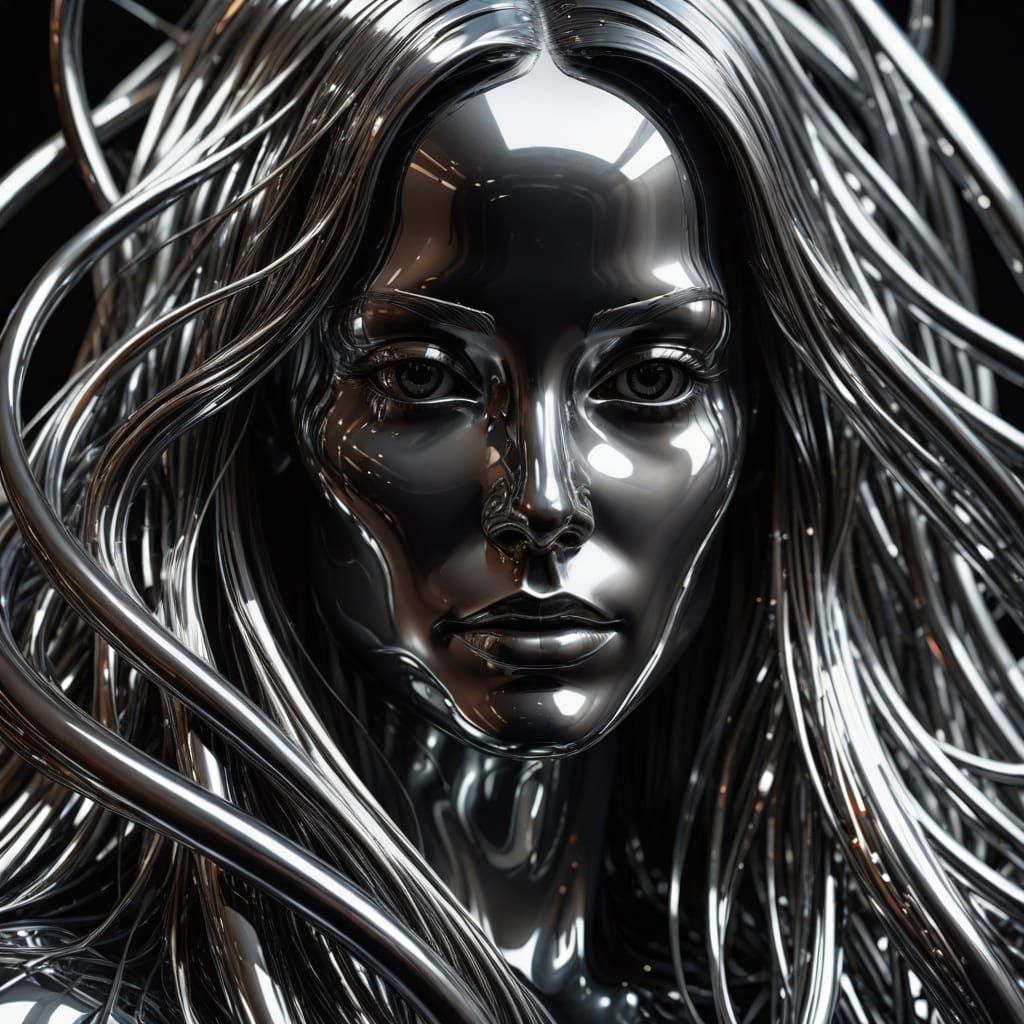 Shimmering Chrome Goddess