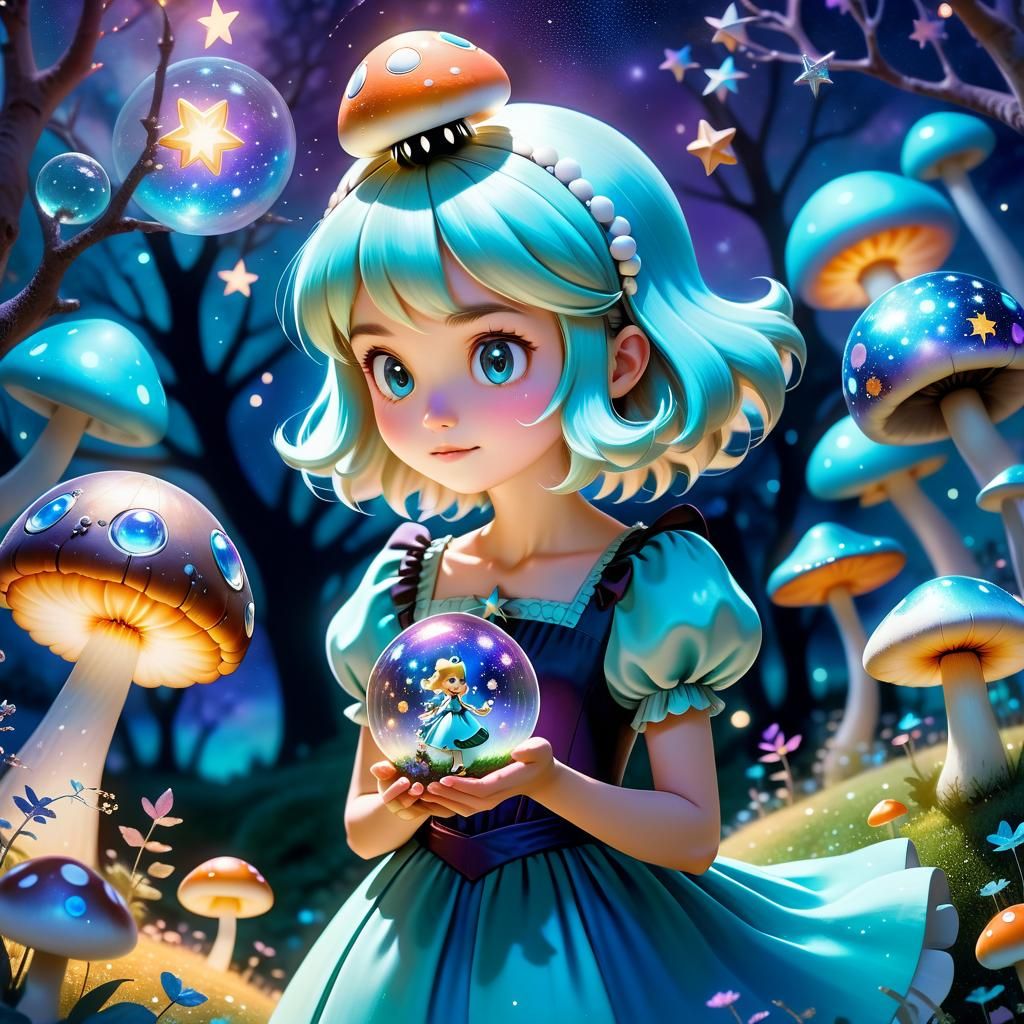 Rosalina in Dreamlike Celestial Garden: Surreal Art