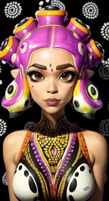 Lavender Lady with Vibrant Afro