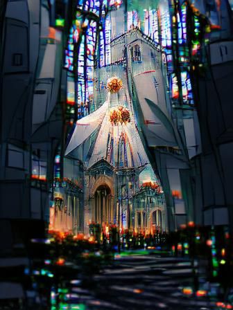 Majestic Cathedral Interior in Digital Art