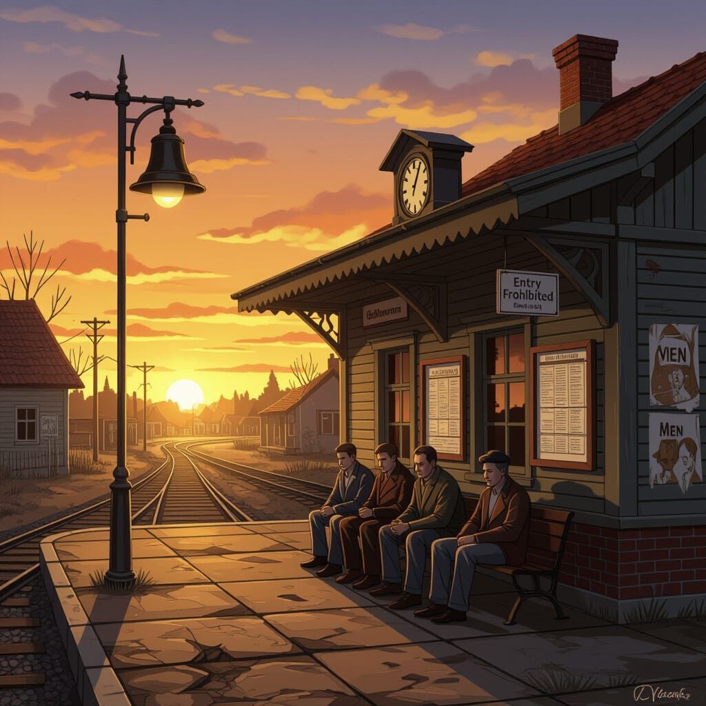 Desolate Güllen Train Station at Sunset, Autumn Decay