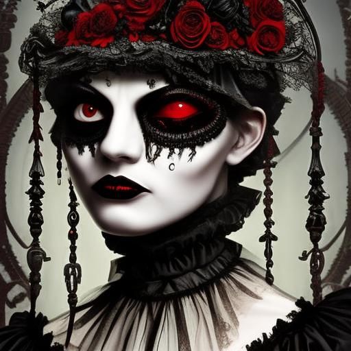 Steampunk Mask in Rococo-Horrorcore Style