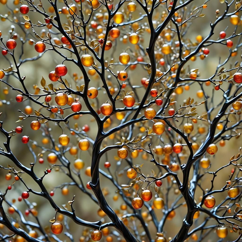 Glass Fruit Trees in Surreal Macro Photography