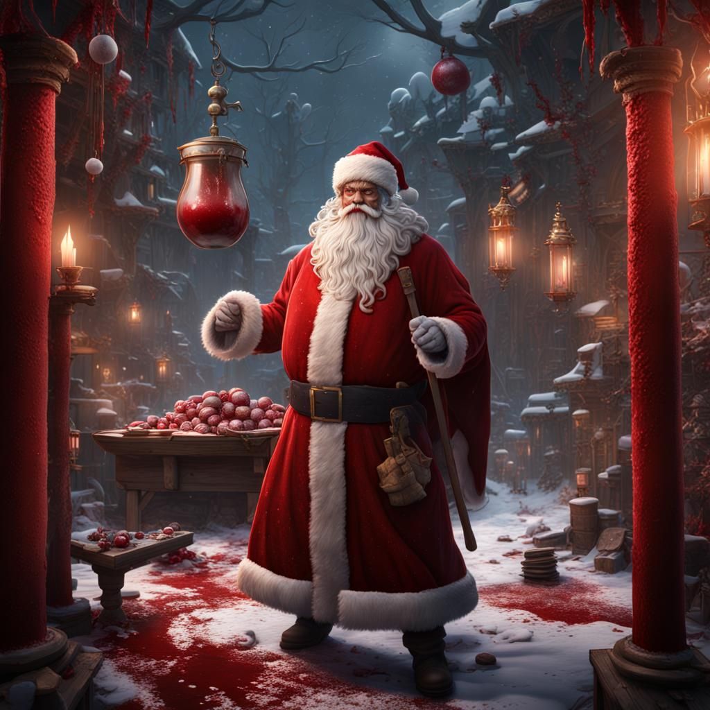 Bloody Santa Oden: Detailed Fantasy Concept Art