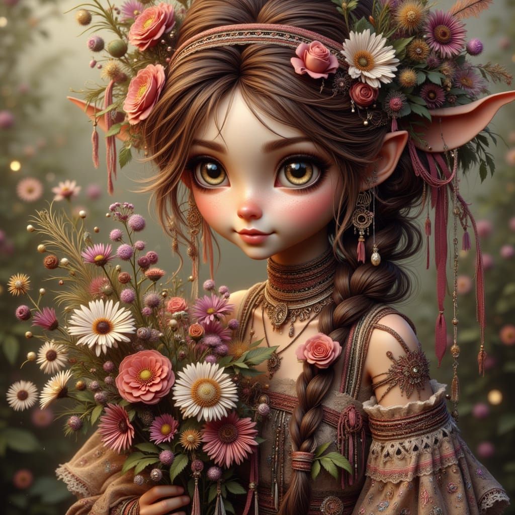 A Bohemian Beauty in Whimsical Splendor