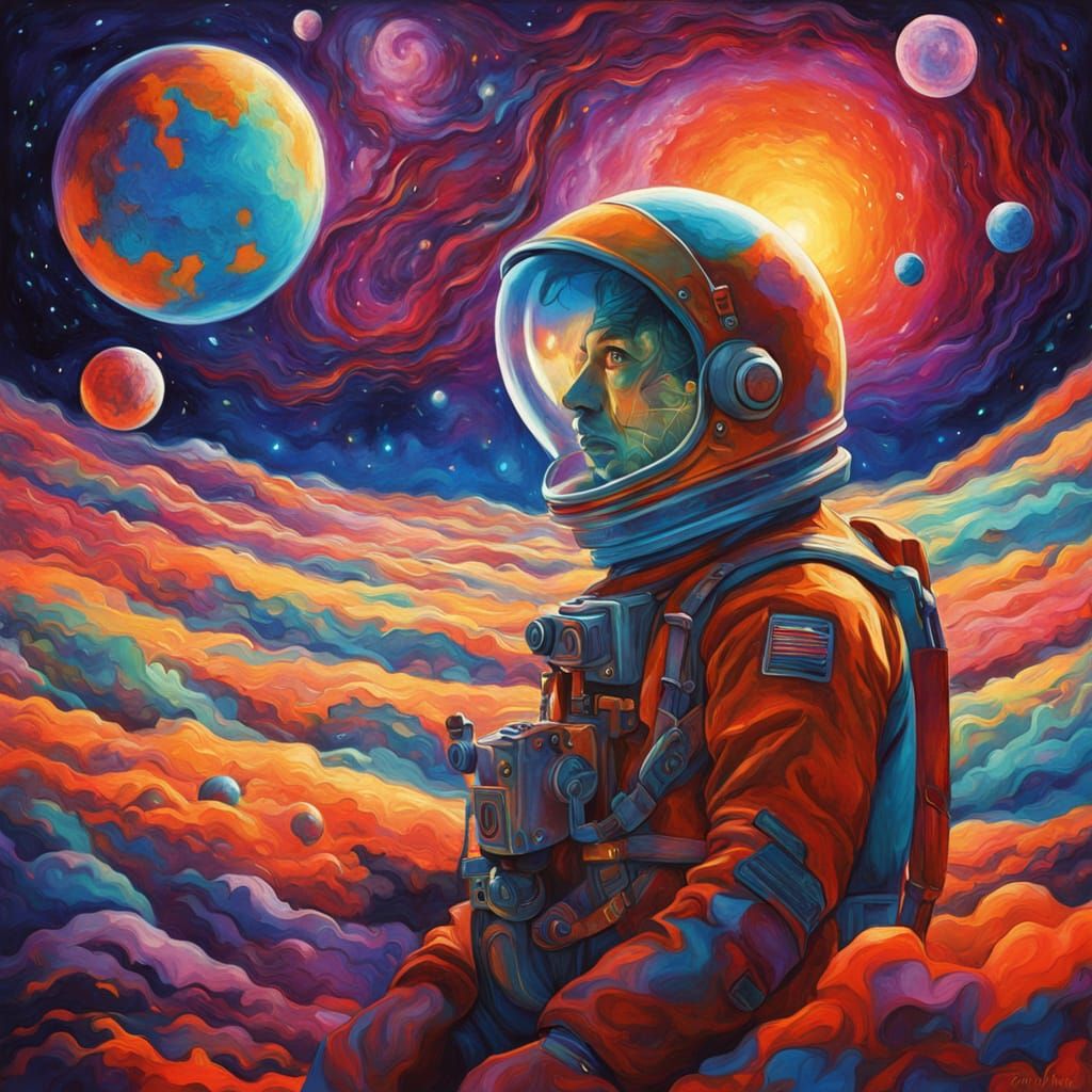 Wobbling Burble in Cosmic Nebula - Fauvism Style