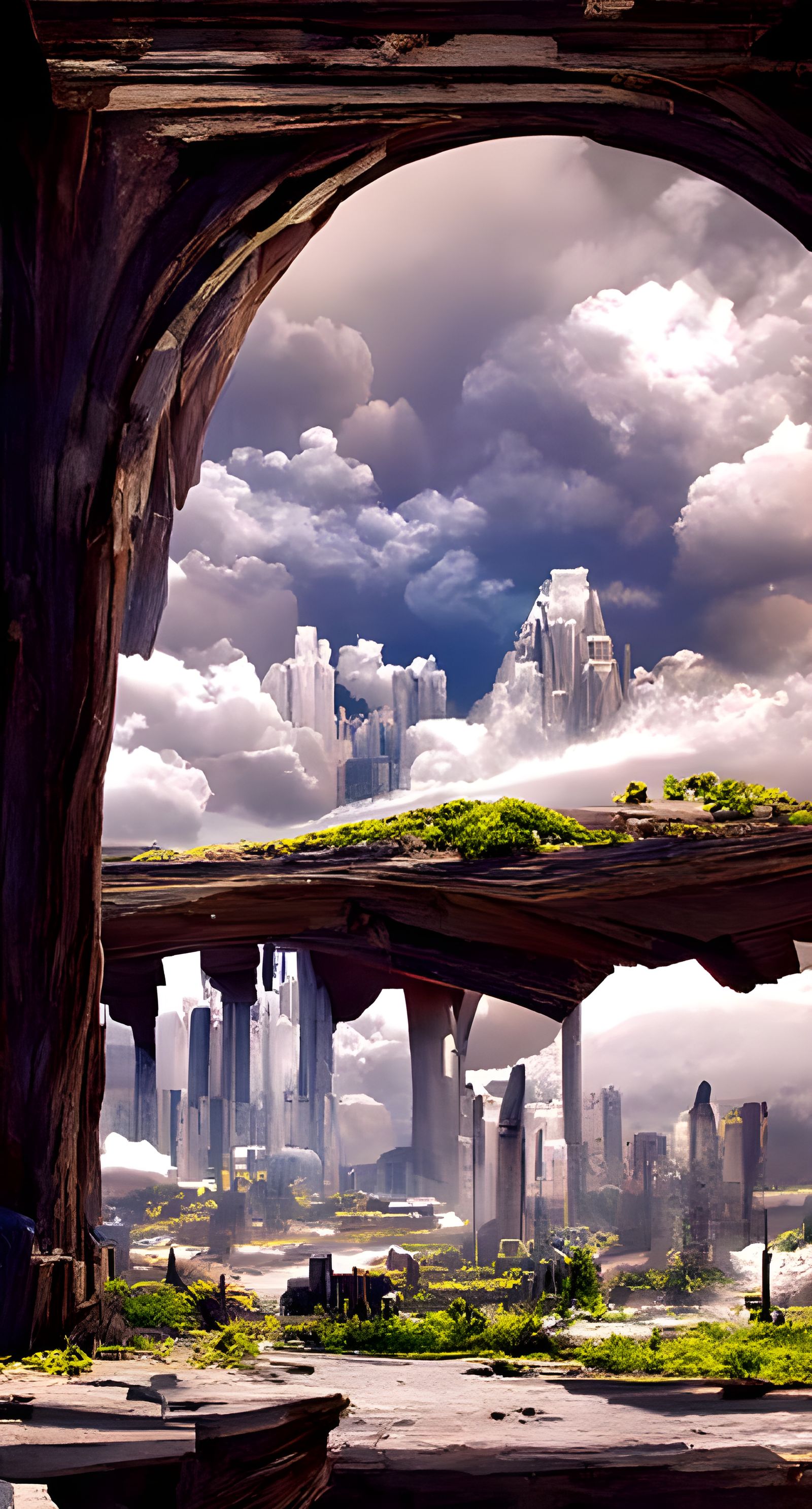 Beautiful, architecture beautiful civilization. Magnificent desolation landscape Cityscape. landscape concept art hyperr...