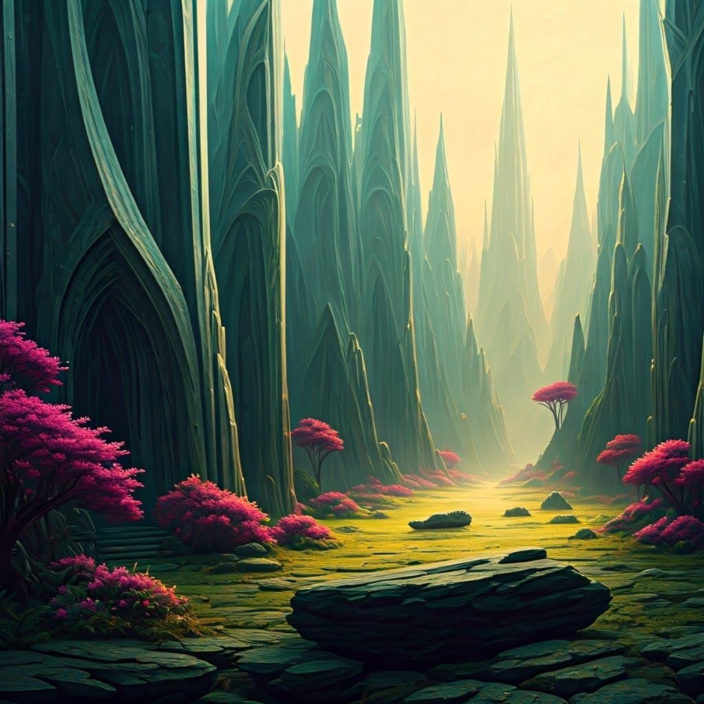 Ethereal Fantasy Realm of Crystalline Spires