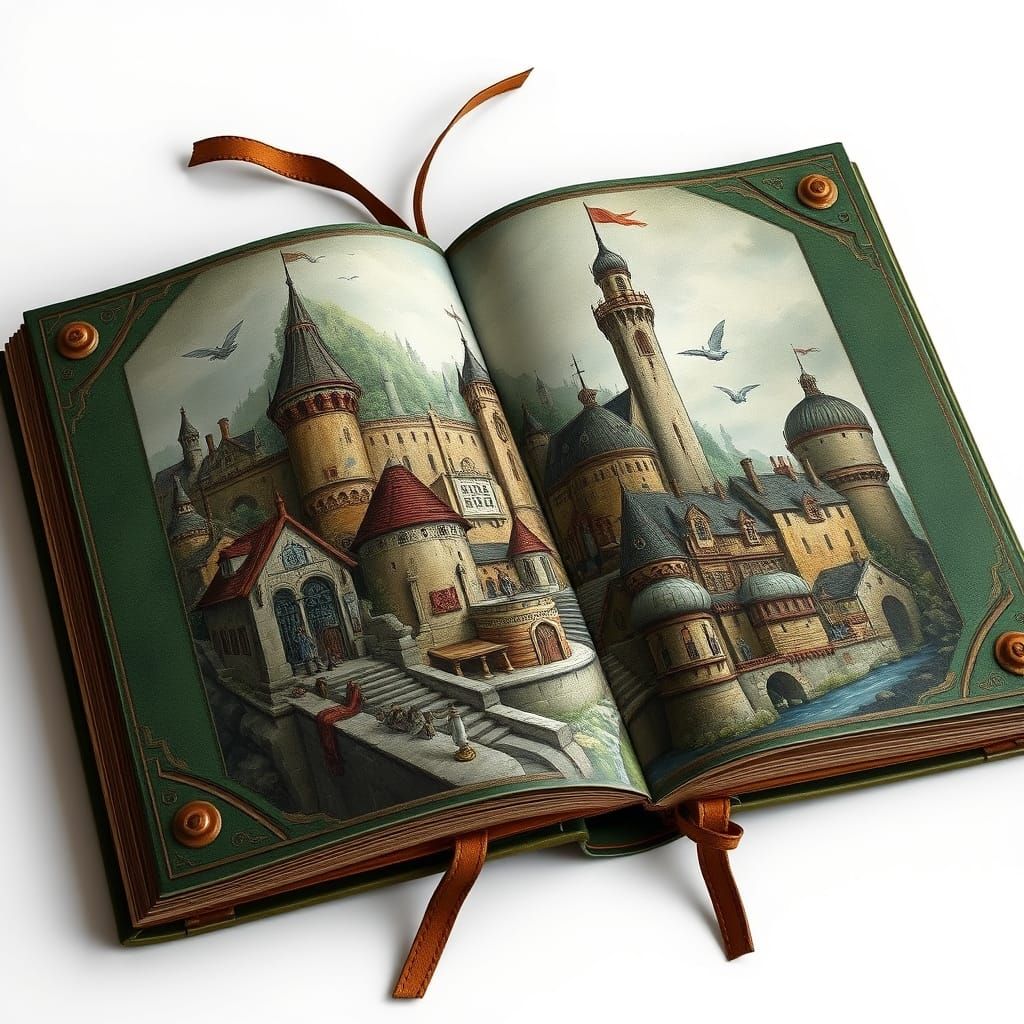 Fantasy Book Reveals Medieval Town Illustration