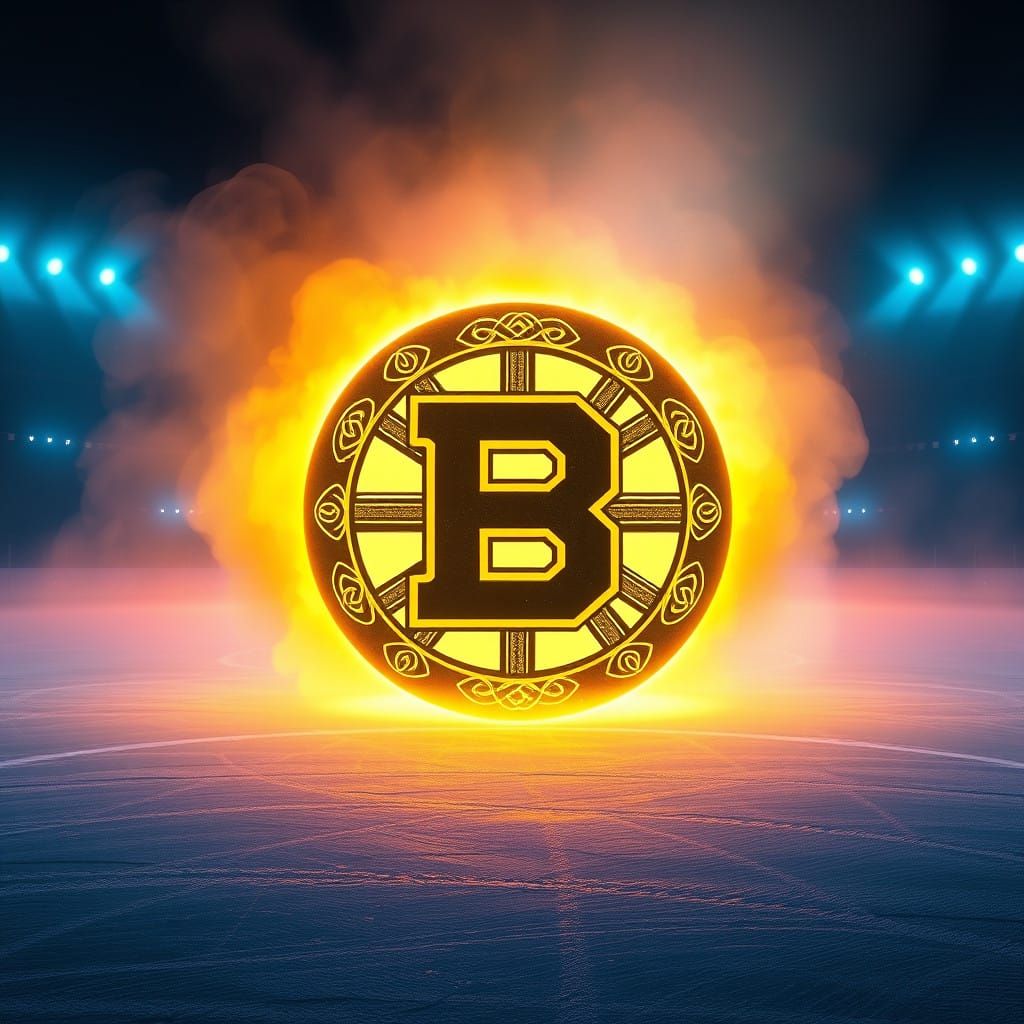 Majestic Bruins Logo in Celtic Knotwork Ascends to Fantasy