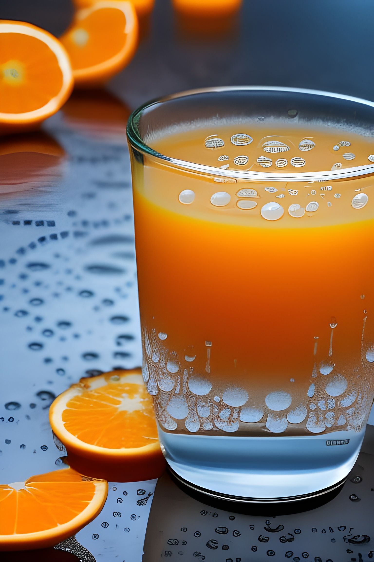 Iced Orange Juice Still Life in 8K Resolution
