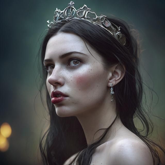 Dramatic Portrait of a Dark-Haired Princess