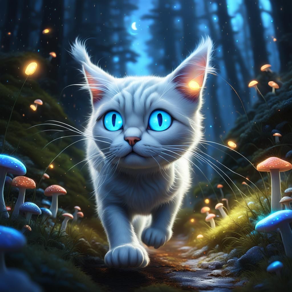 Cat in Smoky Mountains: Pixar-Style 3D Digital Art