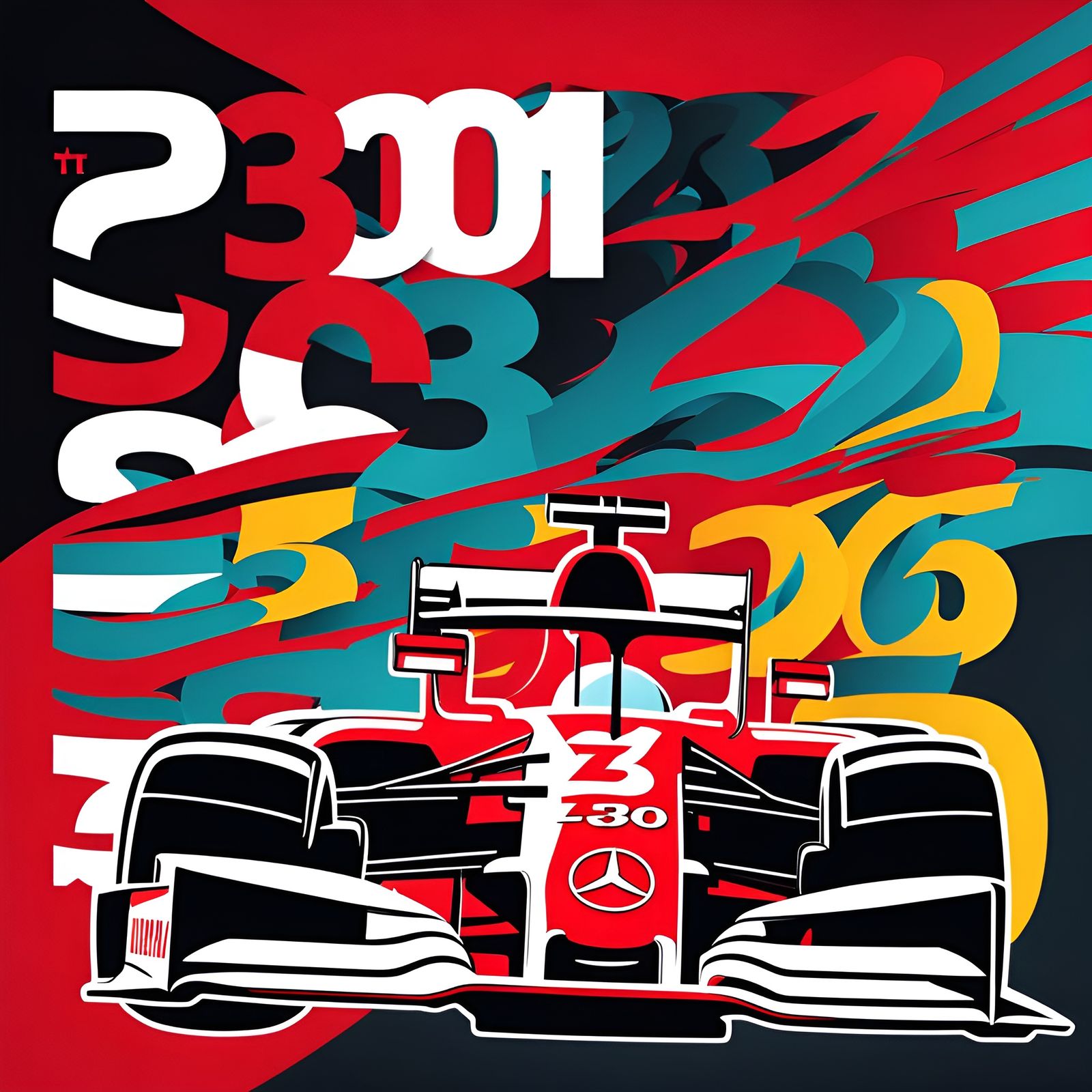 Formula 1 Mercedes Birthday Card in Vienna