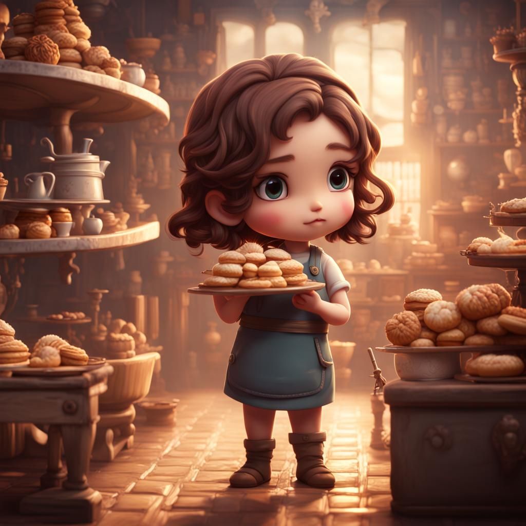 Chibi Baker Shows Off Skills: Digital Matte Painting