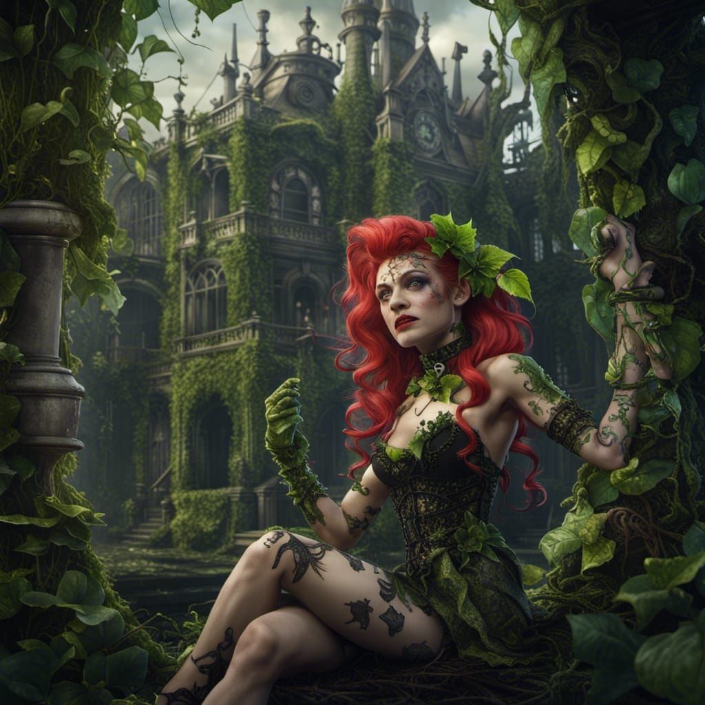 Emilie Autumn as Poison Ivy: Detailed Matte Painting