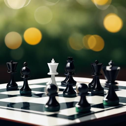 Chessboard with Human Pieces in Sharp Focus