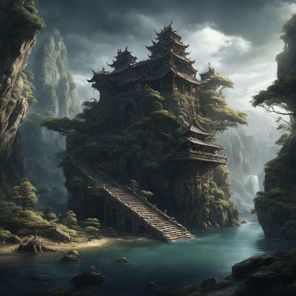 Epic Underground World in Dark Fantasy Style