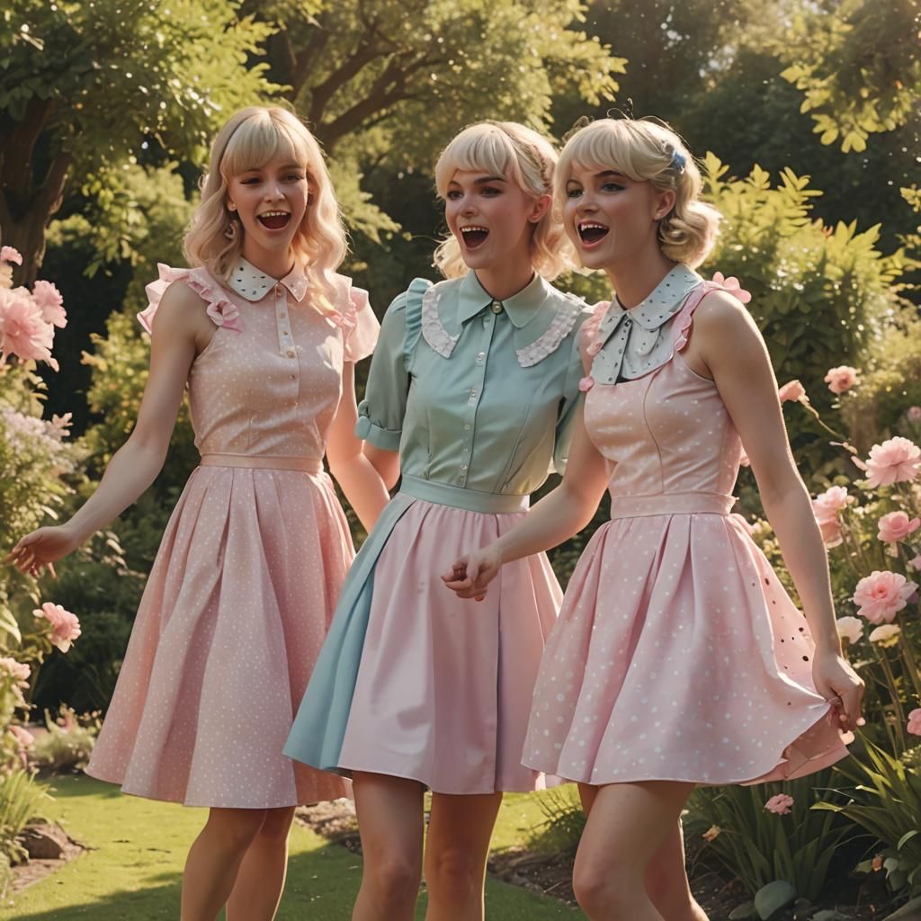 Whimsical Garden: Boy in Polka Dot Dress