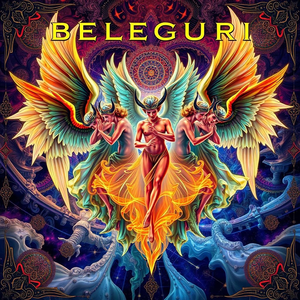 Surreal Album Art: Diabolic Angels Dancing in Fractals