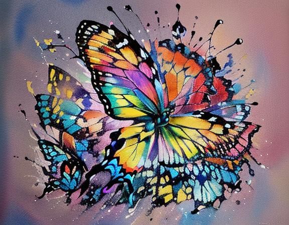 Vibrant Watercolor Butterfly with Stunning Colors