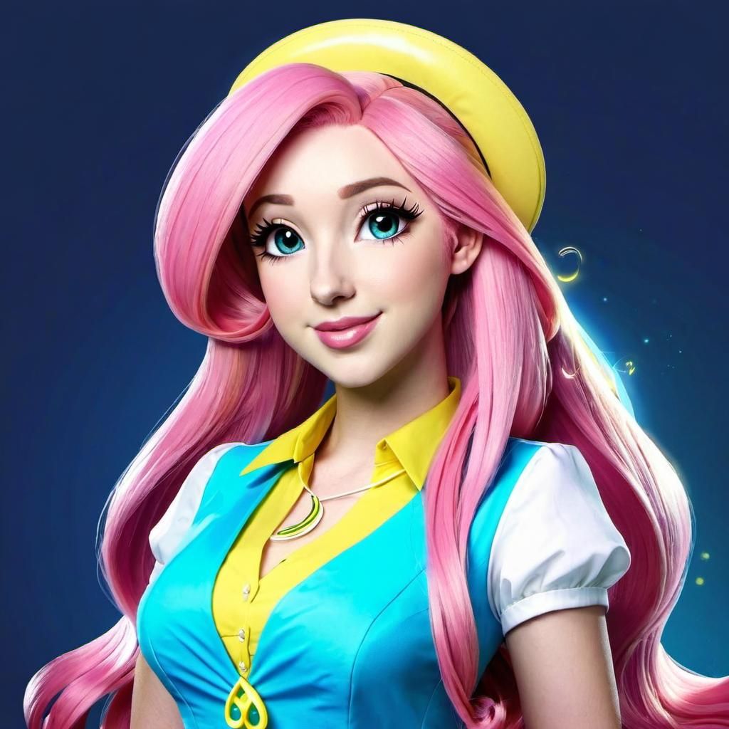 Fluttershy as Human Girl: AI Reimagining