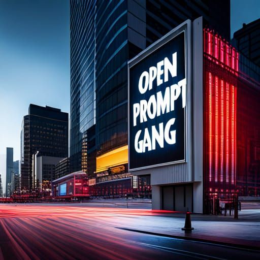Billboard with Bold Text "Open Prompt Gang"