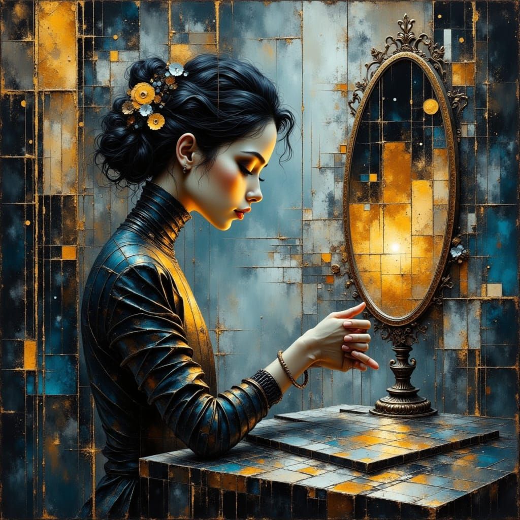 Person's Reflection as Numbers and Formulas in Mirror