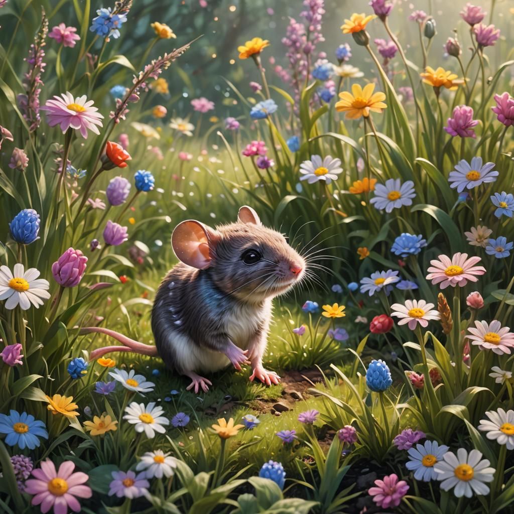 Enchanted Easter Garden: Mouse and Hidden Eggs