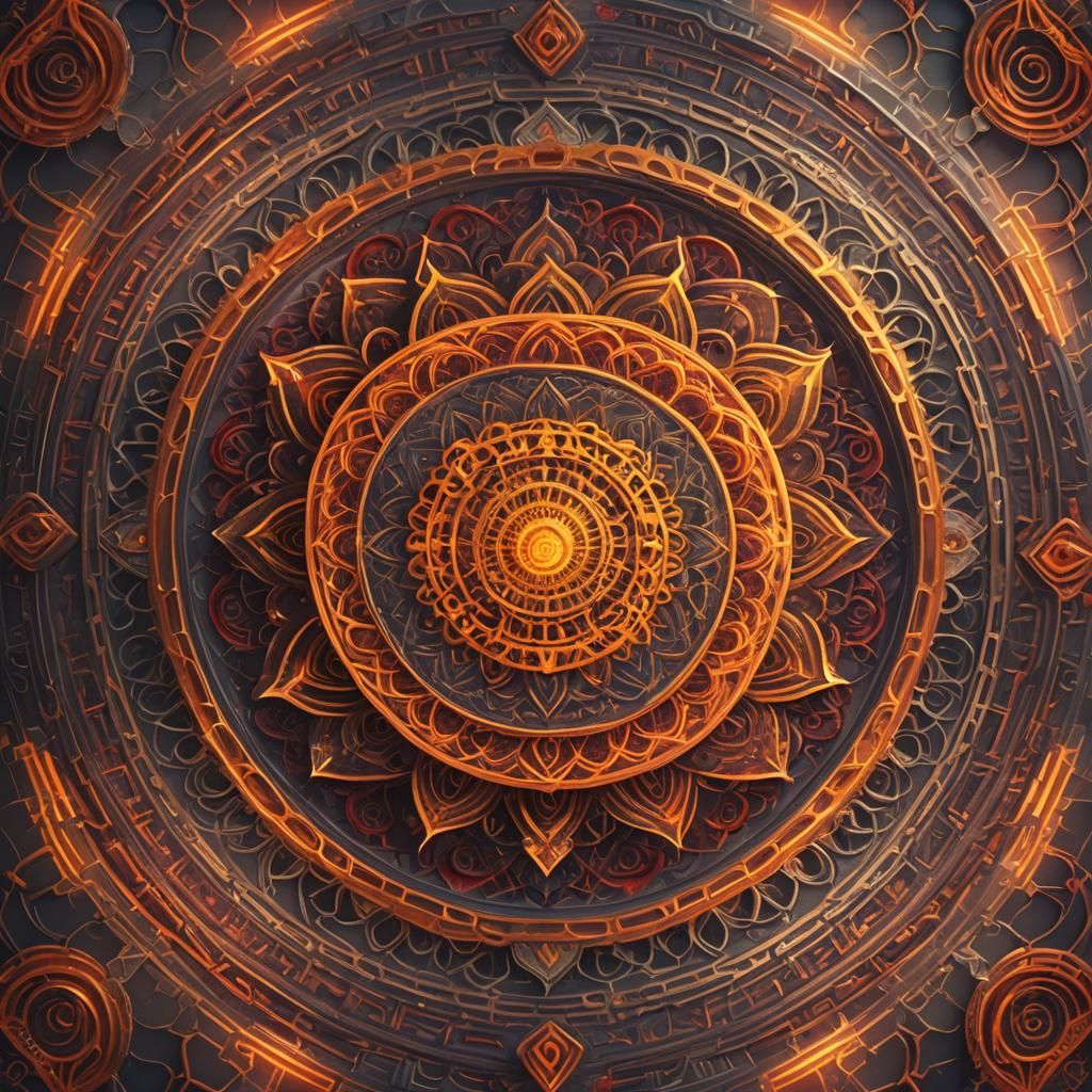 Sacred Chakra Mandala in 3D with Vibrant Colors