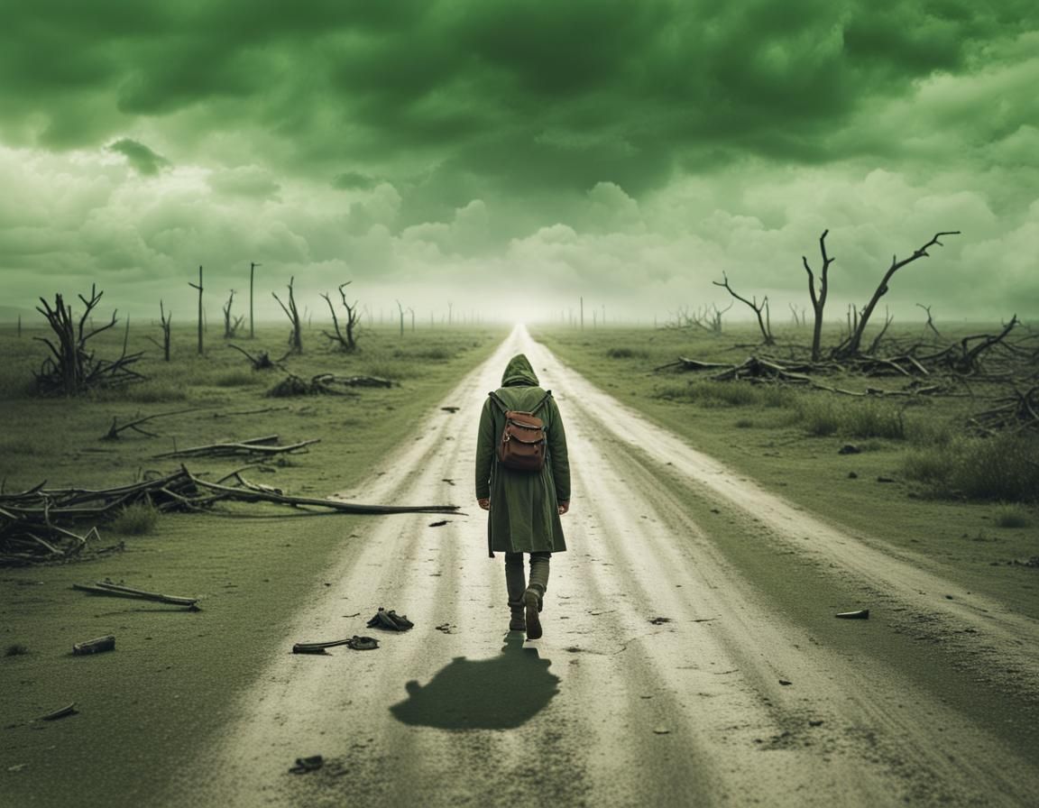 Lonely Traveler in Apocalyptic World