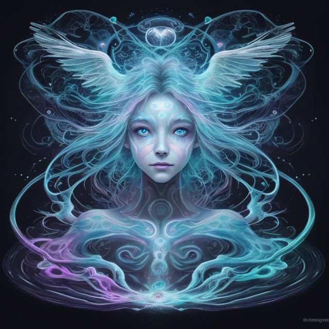 Elemental Thunder Angel in Fantasycore Style