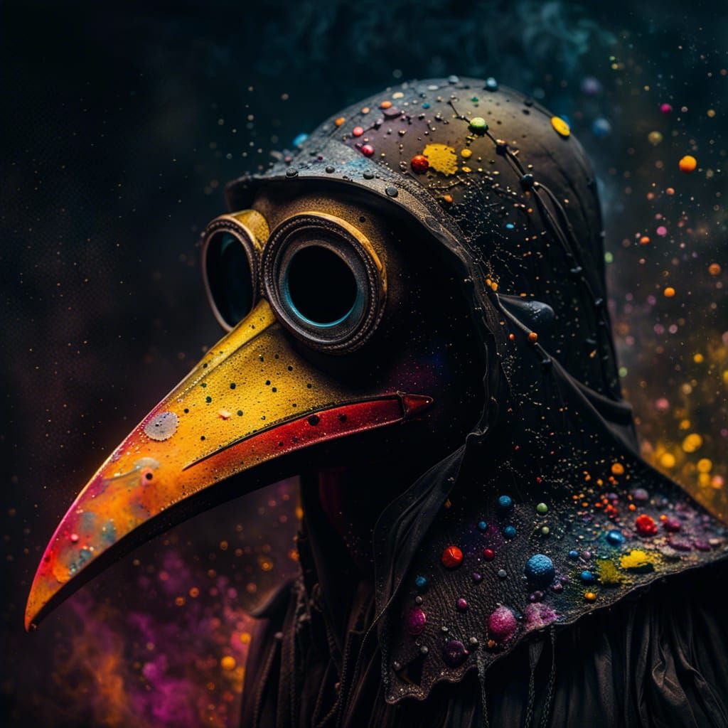 Glass Plague Doctor Mask in Fantasy Art Style