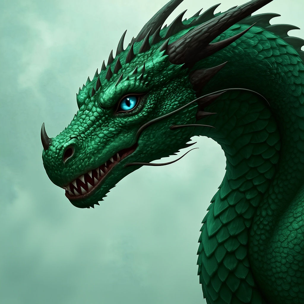 Viking Queen with Iridescent Dragon