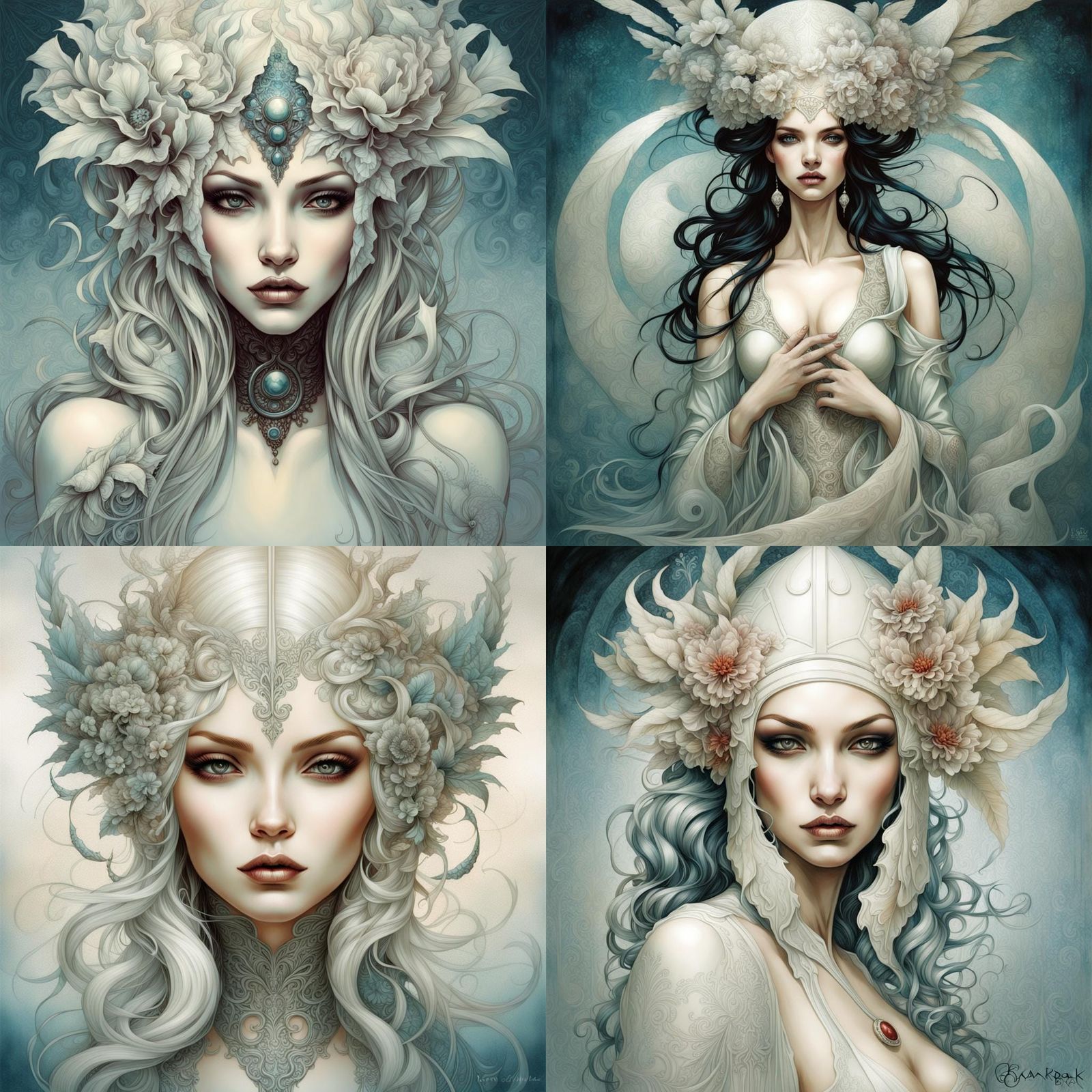 Ethereal Figures in Illustrative Painterly Style