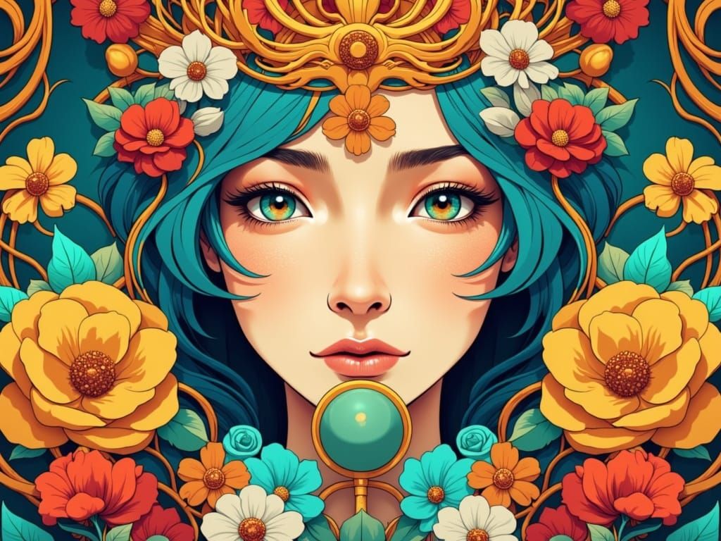 Vibrant Princess of Flowers in Tropical Paradise