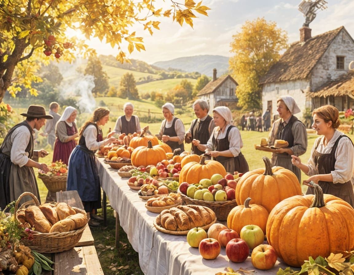 Autumn Harvest Festival in Quaint Village