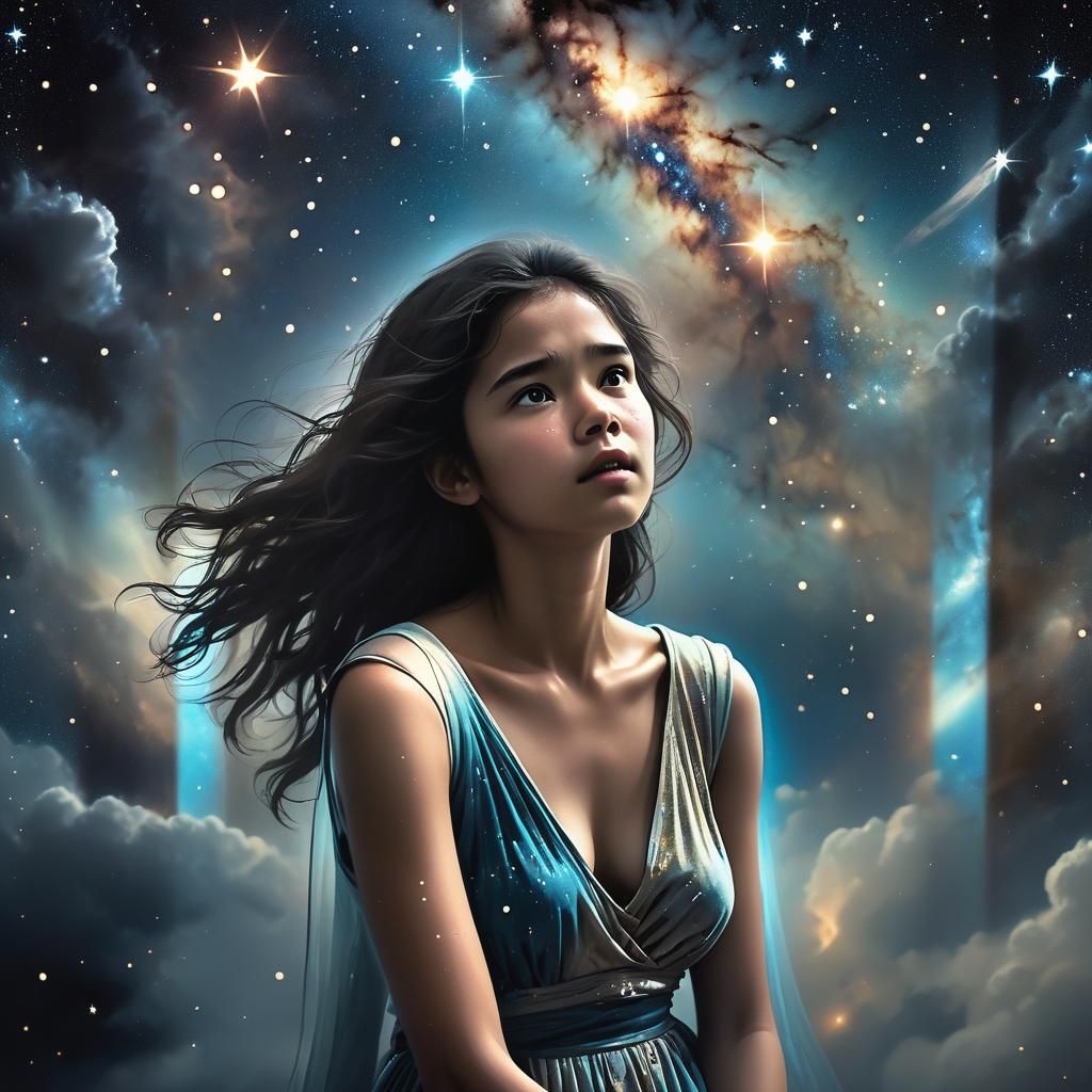 Dramatic Cosmic Display with Luminous Shapes