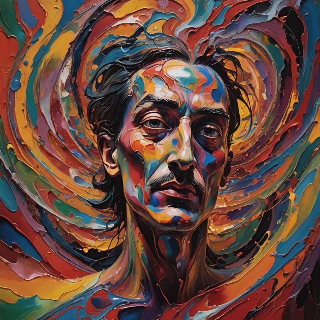 Surreal Dreamlike Figure Emerges in Abstract Expressionism