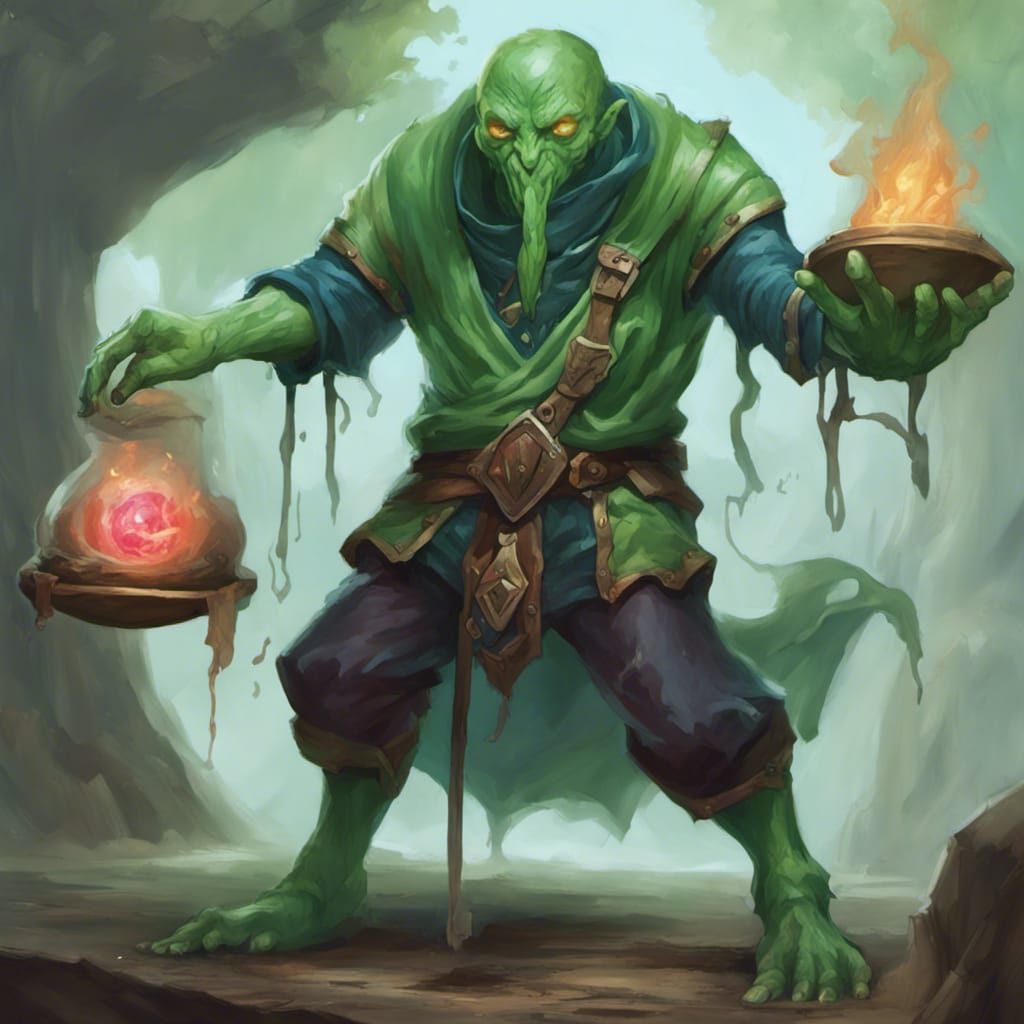 Plasmoid Slime Humanoid Sorcerer in DND 5E