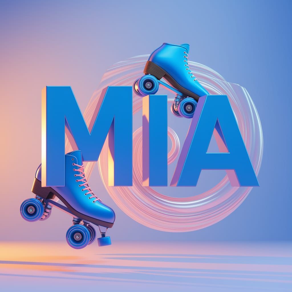 Exquisite Anime Block Letters Roller Skating Concept Art