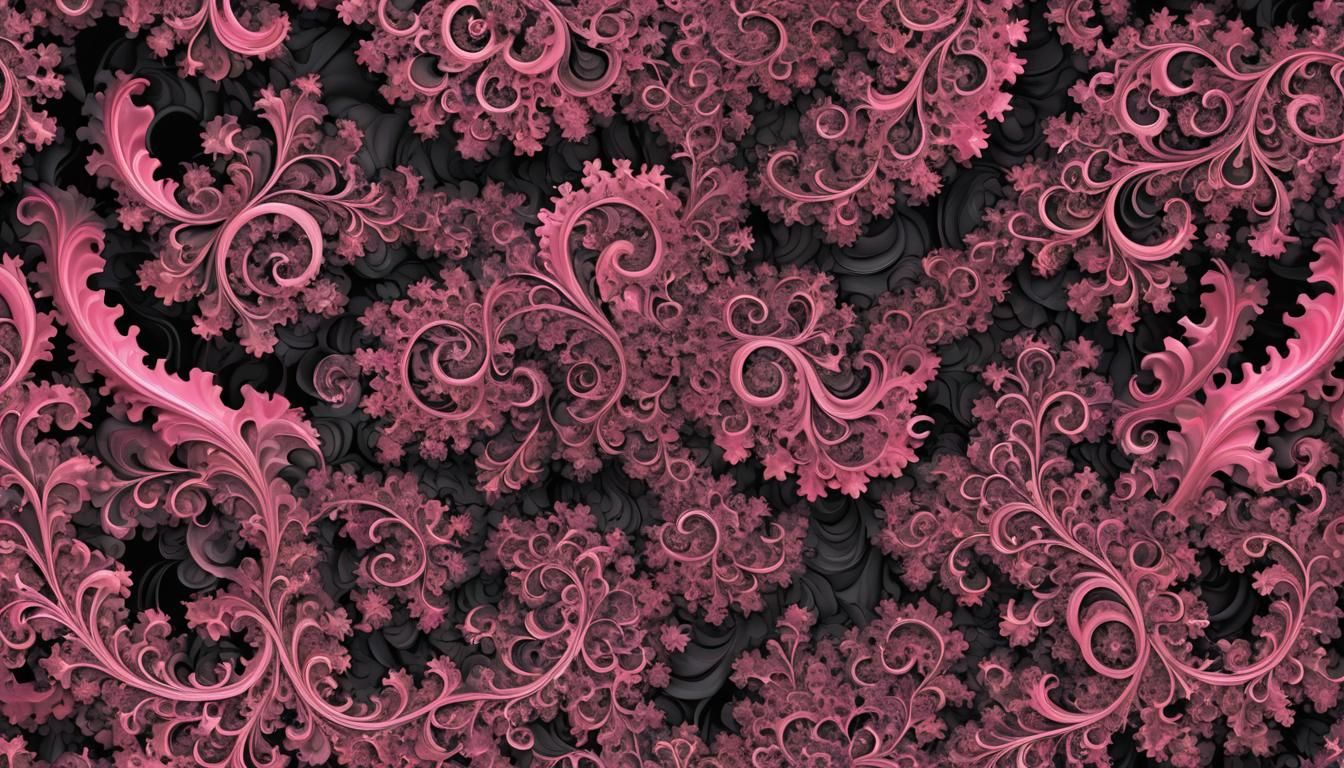 Bright Pink Fractal Number in 8K