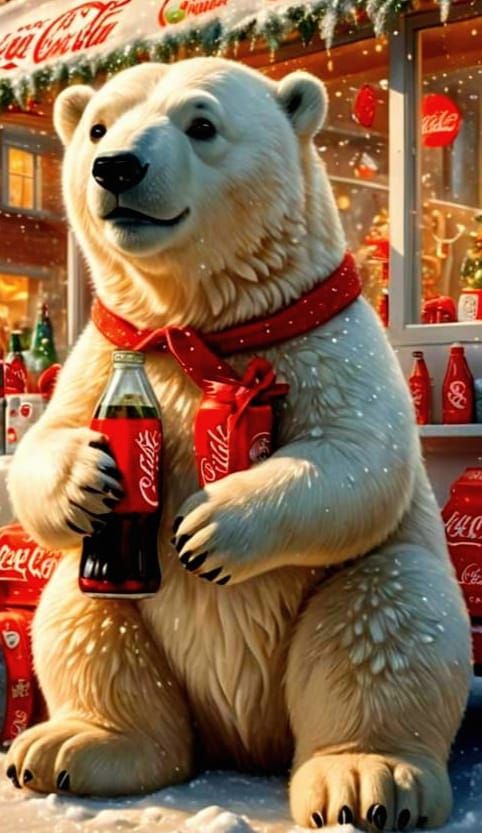 Coke a Cola Christmas Wonderland in Whimsical Pixar Style