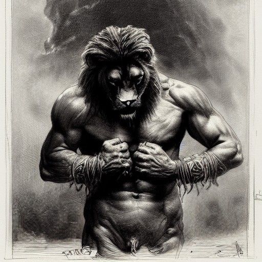 Lion-Headed Horror with Extreme Physique